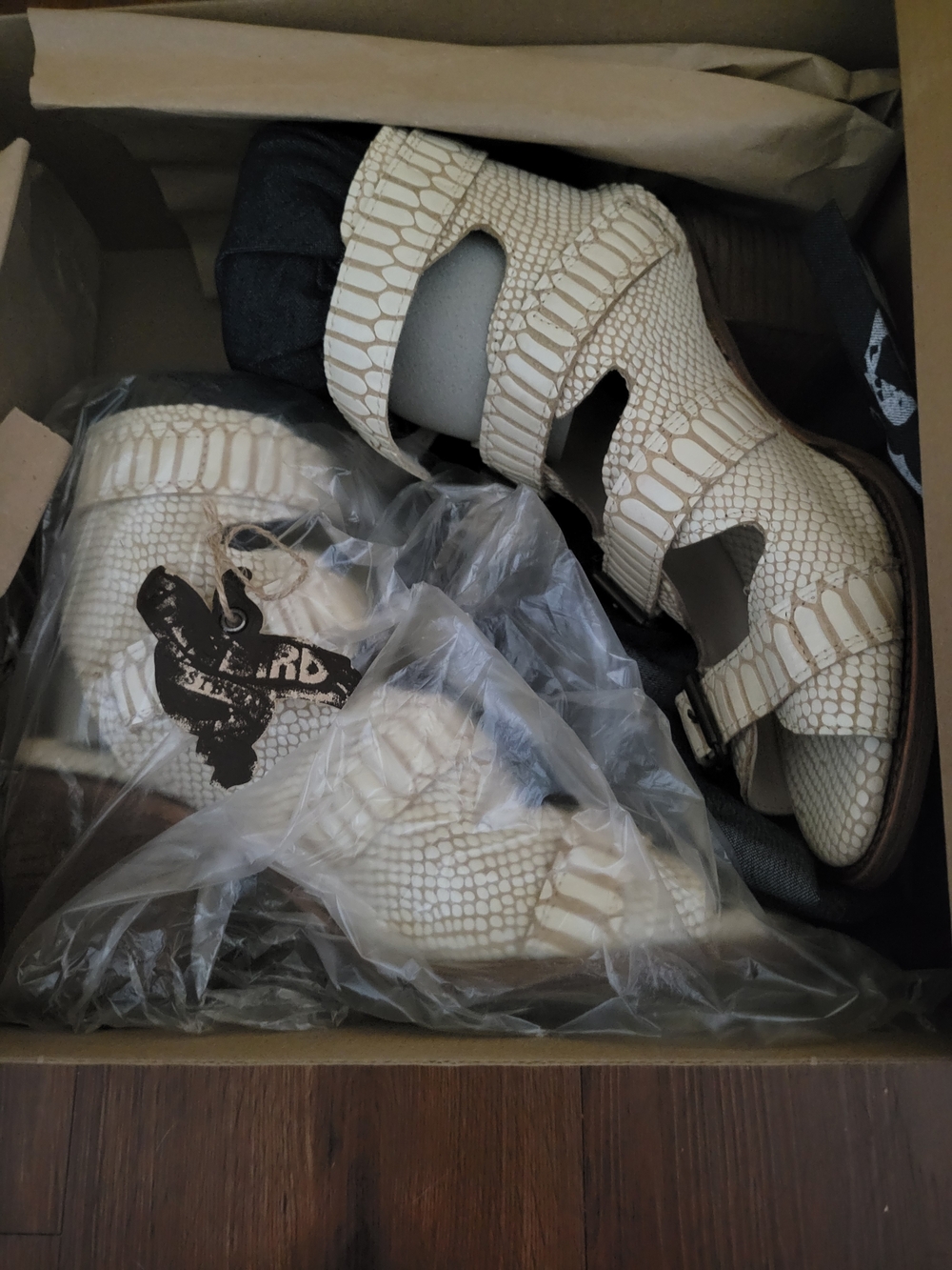 Freebird Strappy Snakeskin Platforms - Picture 2 of 4